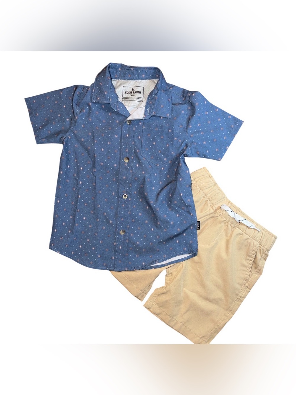 🔥 Eddie Bauer Toddler Boys Collared Shirt And Pants Set Size 5 🔥